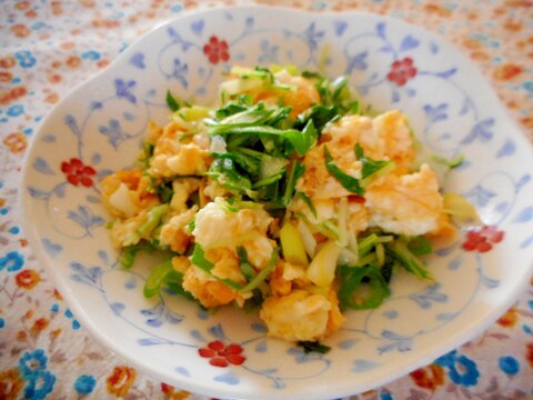 ネギと水菜の卵炒め